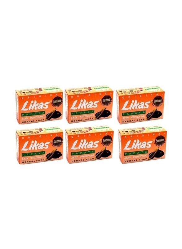 

Likas Papaya Skin Whitening Herbal Soap, 6 Pieces