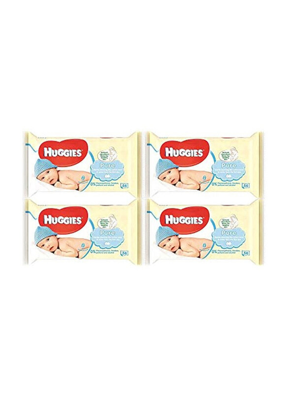 

Huggies 224-Wipes Pure Baby Wipes, Multicolour