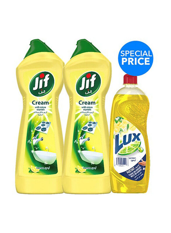 

JIF Cream Cleaner Lemon And Dishwash, 3 Pieces