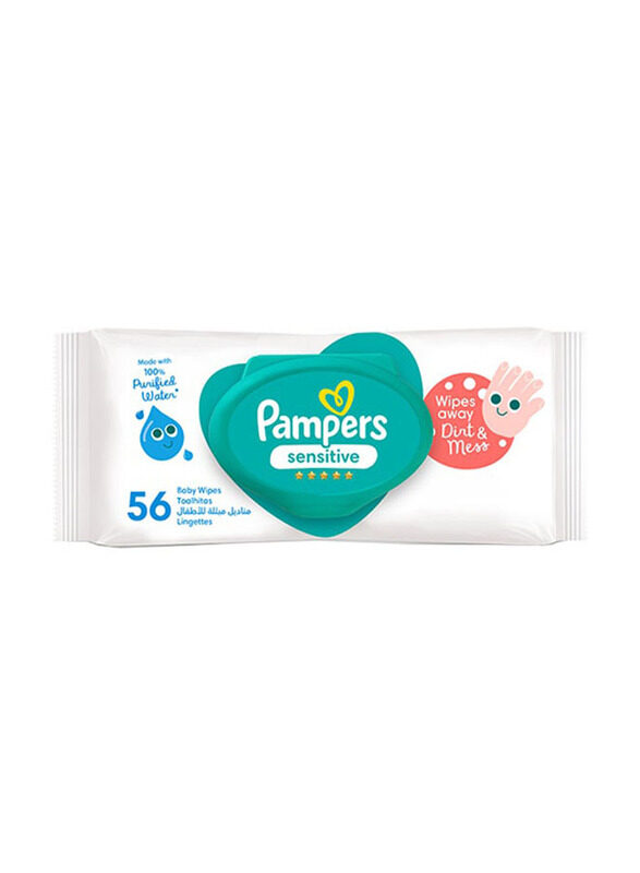 

Pampers 56 Sheets Sensitive Baby Wet Wipes, White