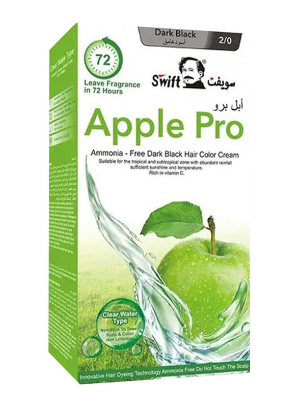 

Swift Apple Pro Ammonia free Hair Color Cream, 1000ml, No. 2 Dark Black