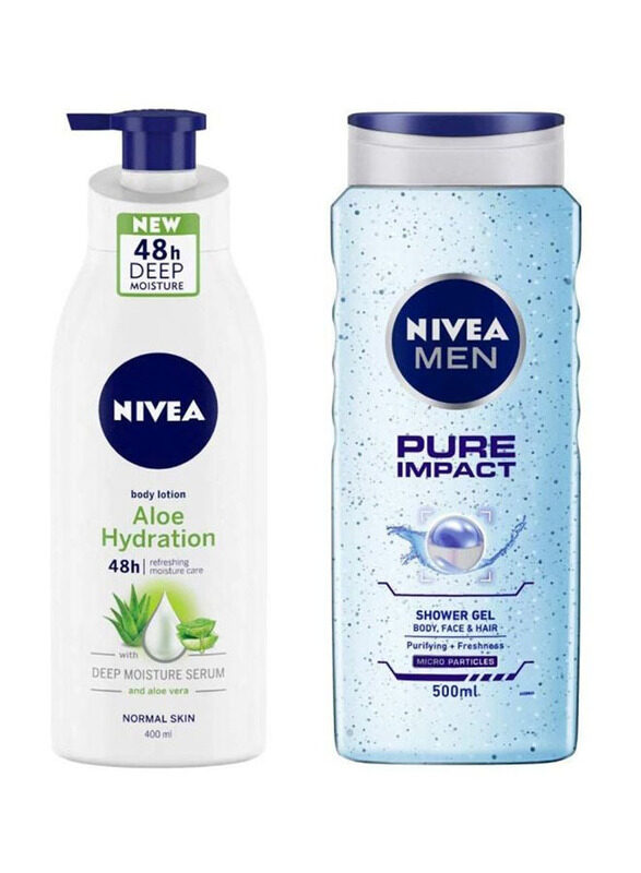 

Nivea Pure Impact Shower Gel with Body Lotion, 2 Pieces