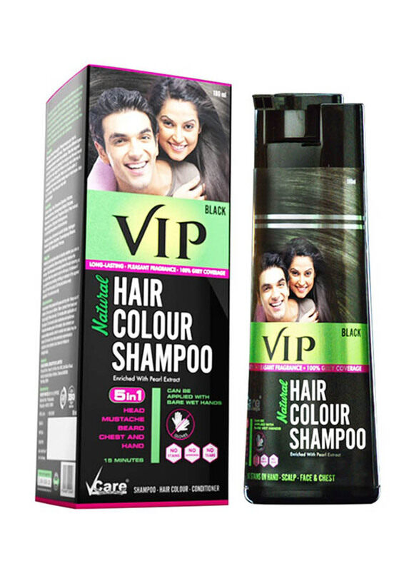 

VIP Natural Hair Colour Shampoo, 180ml, Black