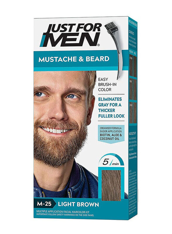 

Just For Men Mustache & Beard Brush-In Color Gel, 2 x 14gm, Light Brown