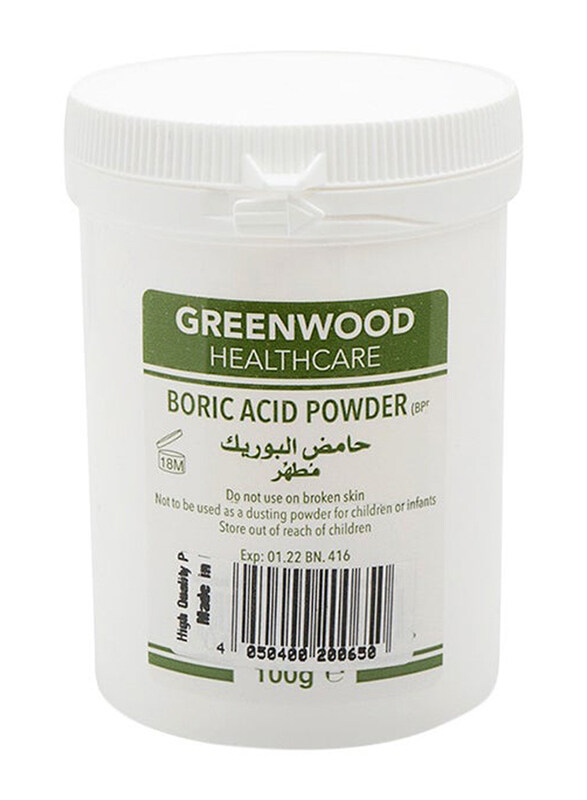 

Greenwood Healthcare Boric Acid Powder, 100gm, White