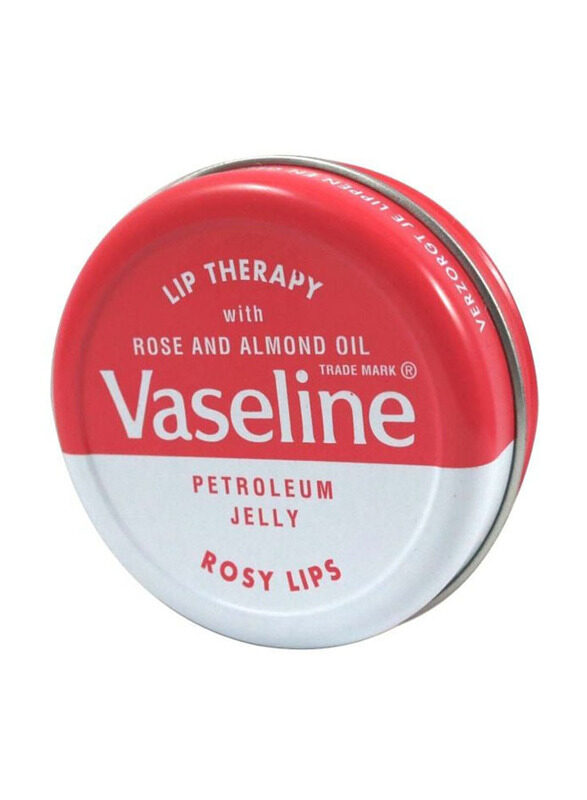 

Vaseline Petroleum Jelly Lip Therapy with Rose & Almomd Oil, 20gm