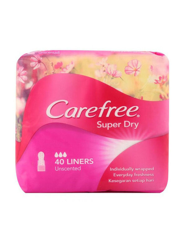 

Carefree Super Dry Unscented Panty Liners, 40 Pieces