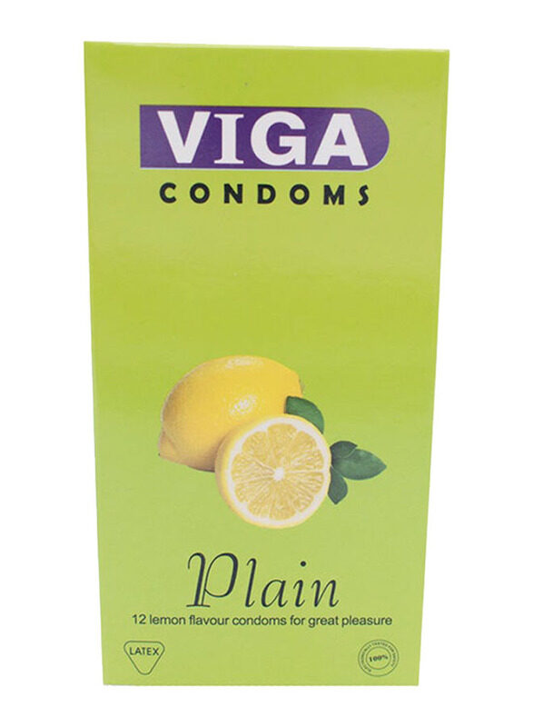 

Viga Lemon Flavour Plain Condoms, 12 Pieces
