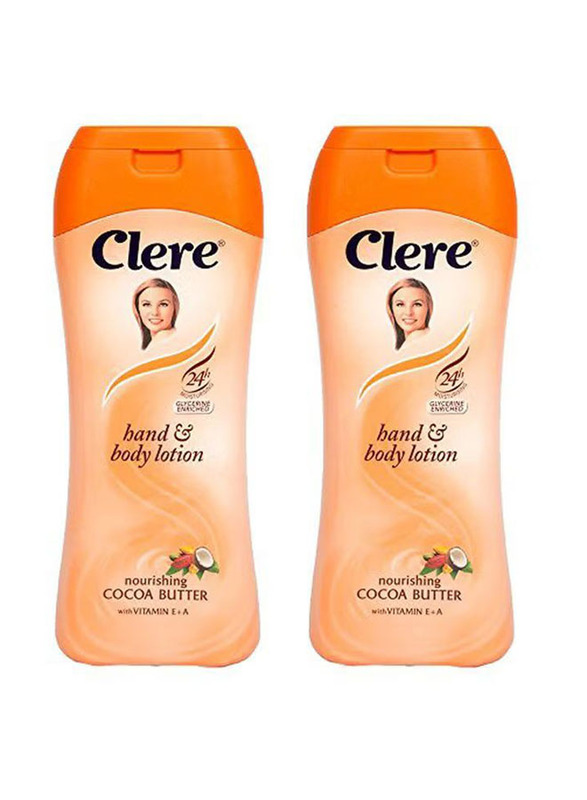 

Clere Nourishing Cocoa Butter Hand & Body Lotion, 2 x 400ml