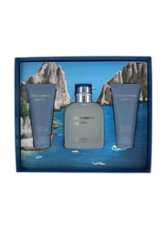 Dolce & Gabbana 3-Piece Light Blue Gift Set for Men, 125ml EDT, 50ml Aftershave Balm, 50ml Shower Gel