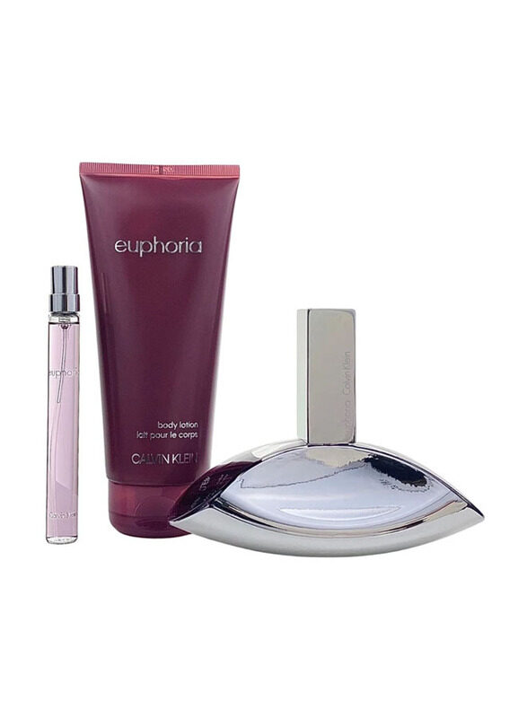 

Calvin Klein 3-Piece Euphoria Gift Set for Women, 100ml EDP Perfume, 10ml EDP Perfume, 200ml Body Lotion