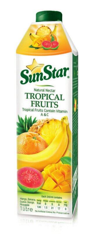 

Sun Star Natural Nectar Tropical Fruits 12x1L, Real Tropical Fruit Juice Blend, No Artificial Colours or Preservatives