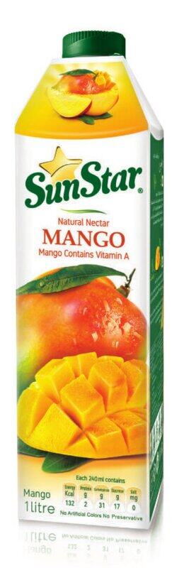 

Sun Star Natural Nectar Mango 12x1L, Pure Mango Juice, No Artificial Colours or Preservatives