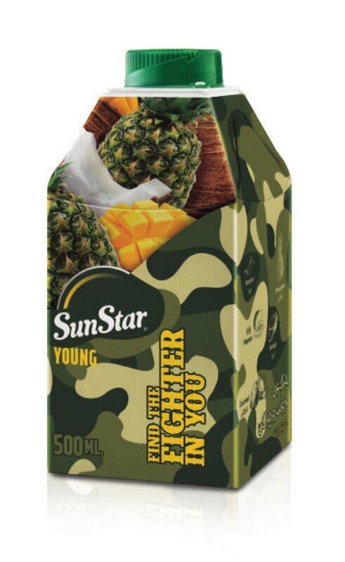 

Sun Star Premium Young Find The Fighter In You 12x500ml, Pineapple, Coconut, Mango Juice, No Artificial Colours or Preservatives