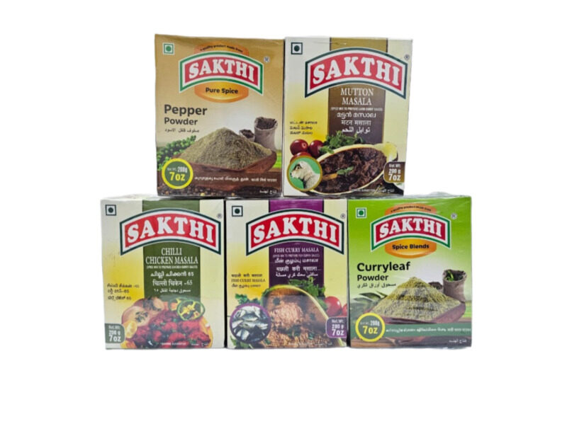 

sakthi Non-Veg Combo Pack, Pepper Powder, Mutton Masala, Chilli Chicken Masala, Fish Curry Masala, Curryleaf Powder