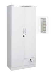 Karnak 2 Door Wooden Modern Wardrobe Cabinet Cupboard, White