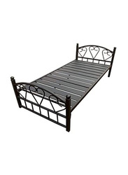 Karnak Heavy Duty Single Metal Steel Bed, Black