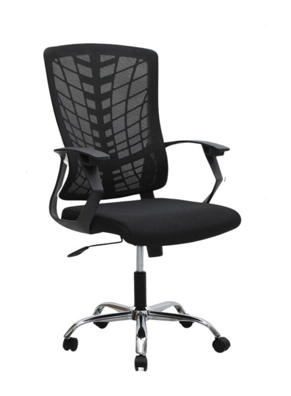 

Karnak Ergonomic Office Task Chair with Adjustable Lumbar Height & White PP Contoured Backrest Design, Black