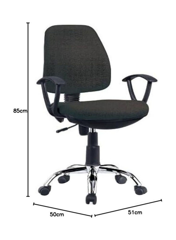 Karnak Ambra Mesh Executive Ergonomic Adjustable Height Office Chair with 360° Swivel & Lumbar Support, Black