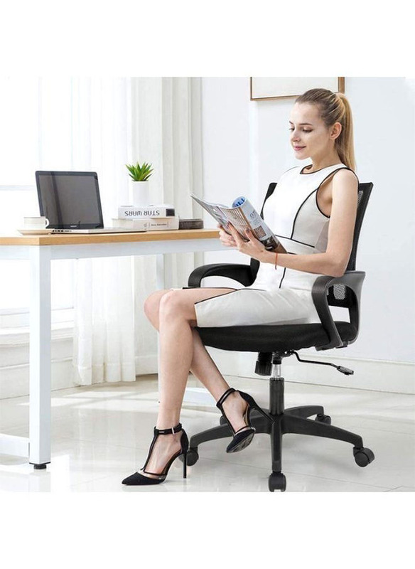 Karnak Executive Adjustable Height Mesh Office Chair with Swivel 360 Degree, Black