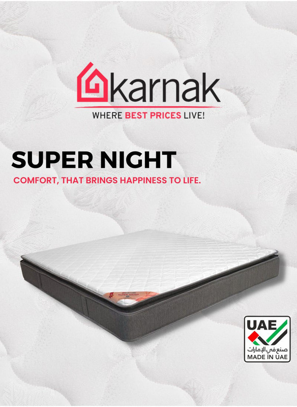 Karnak Super Night Medium Feel Pillow Top Bonnell Spring Mattress, UK Single, White