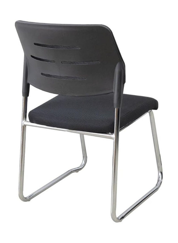 Karnak Visitor Chair with Chrome Frame Mesh Back Ergonomic Seat for Office & Home, Black