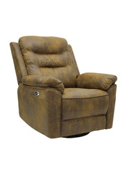 Karnak Electric Swing Recliner Single Sofa Chair Fabric 360° Degree Rotation, Gold