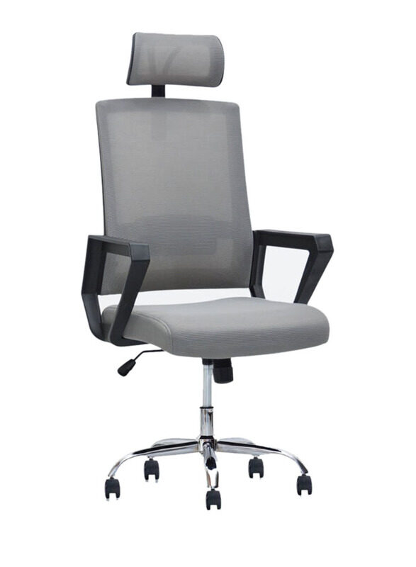 

Karnak Ergonomic Executive Mesh Office Chair with Large Headrest & Lumbar Support, Light Grey