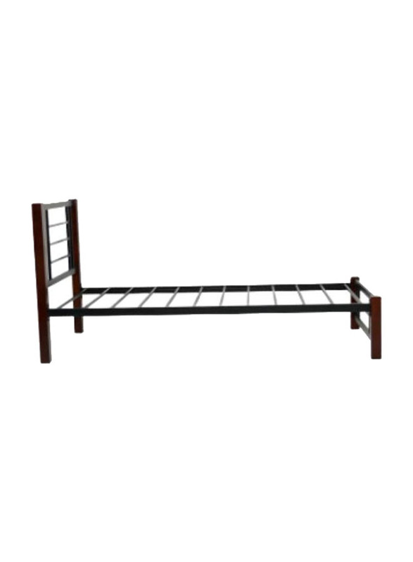 Karnak Wooden And Steel Durable Single Bed, Wenge