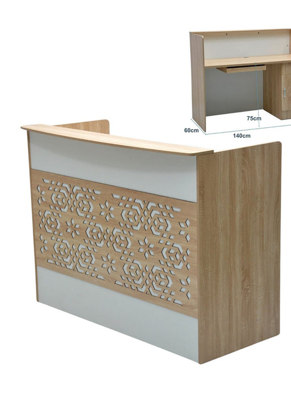 Karnak Premium Quality Office Reception Desk, Beige