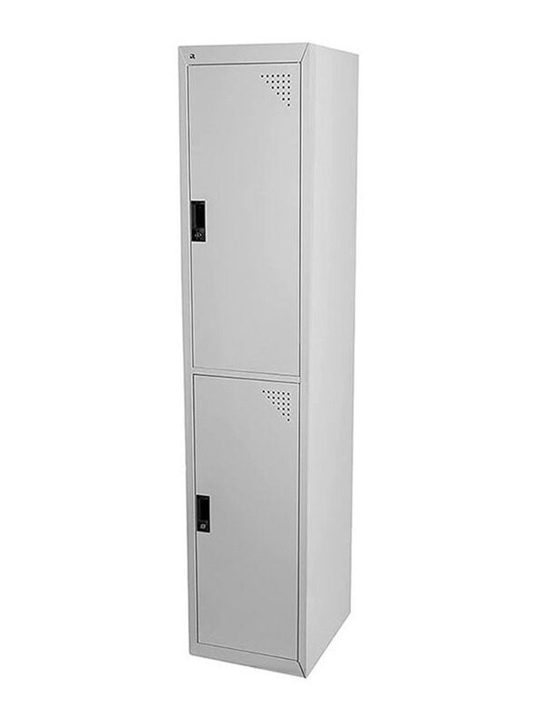 

Karnak 2 Doors Metal Locker & Storage Wardrobe Cabinet with Keys, Grey