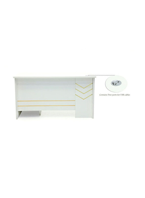 

Karnak Exclusive Collection of Ultra-Modern Wooden Executive Desks with Locker Drawers, White