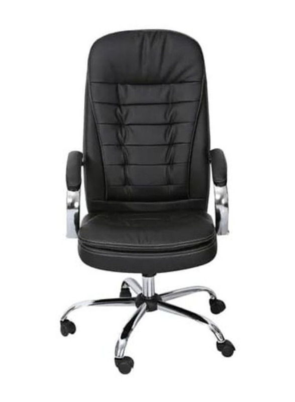 Karnak Executive PU Leather & Foam Office Chair with 360° Swivel, Black