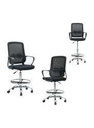 Karnak Mesh Office Desk Chair With Handrest And Modern Design, Black