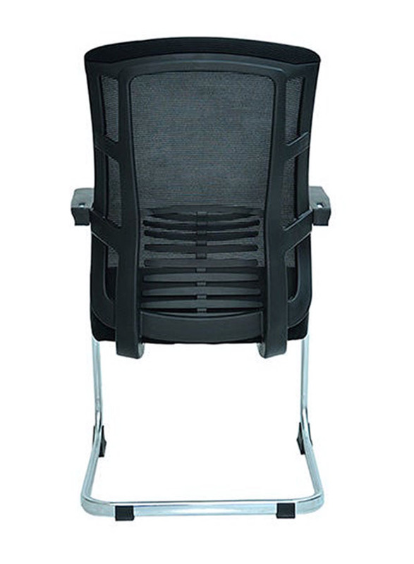 Karnak Modern Design Mesh Visitor Chair with Steel Metal Frame, Black