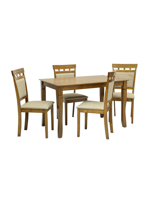 

Karnak 4 Seater Modern Wooden Dining Table Set, Walnut