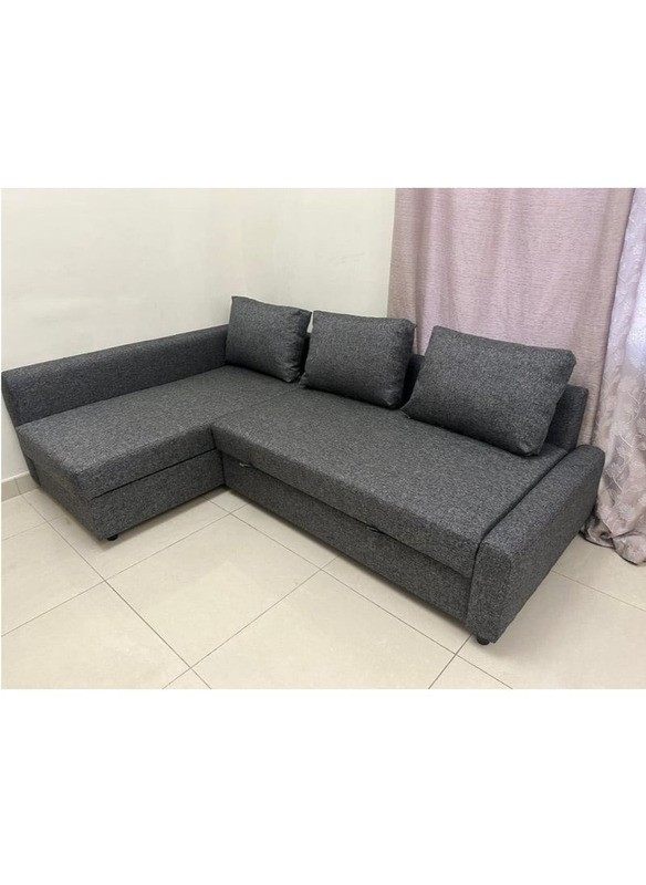 Karnak Modern Design Wooden 3 Seater Sofa, Grey