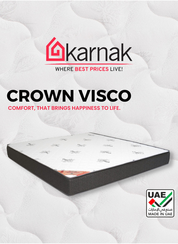 Karnak Crown Visco Memory Foam Mattress, USA Super King, Multicolour