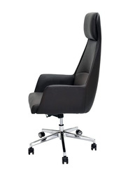 Karnak High Back Adjustable Height PU Leather 360° Swivel Desk Chair, Black