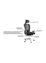 Karnak High-Back Mesh Swivel 360° Executive Office Chair, Black