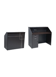 Karnak Premium Quality Modern Reception Desk, Wenge