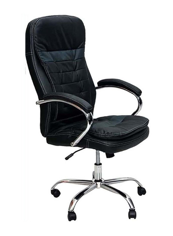 Karnak Executive PU Leather & Foam Office Chair with 360° Swivel, Black