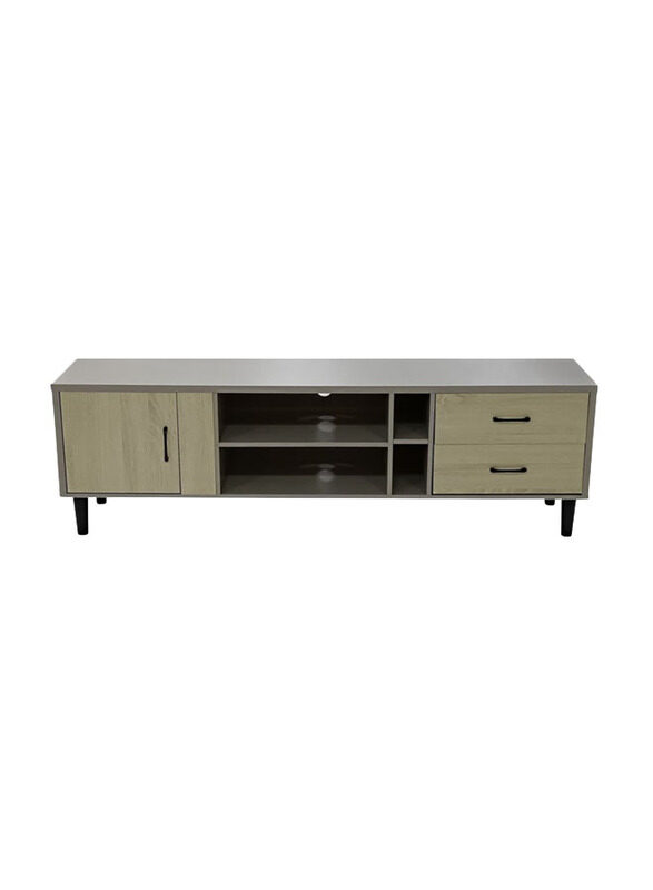 

Karnak Modern TV Cabinet, Entertainment Stand Media Console with a Natural Wood Finish & Storage Doors, Multicolour