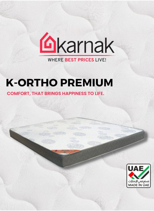 Karnak K-Ortho Premium Extra Firm Feel Medical Mattress, UK Short Super King, White/Grey