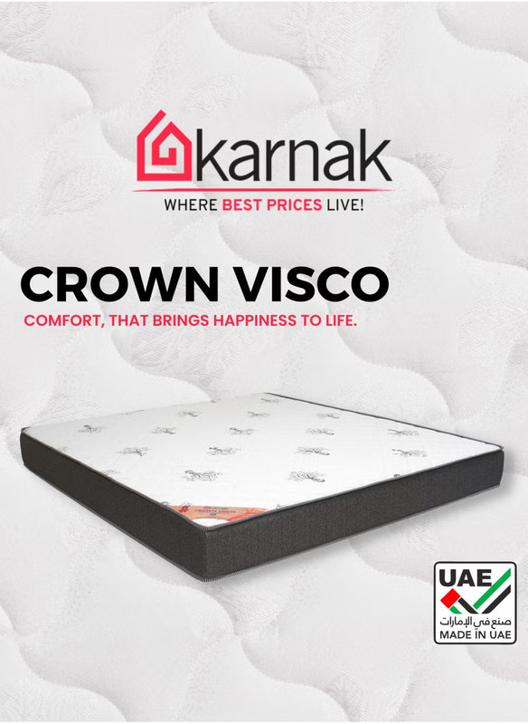 Karnak Crown Visco Memory Foam Mattress, UK Queen, Multicolour