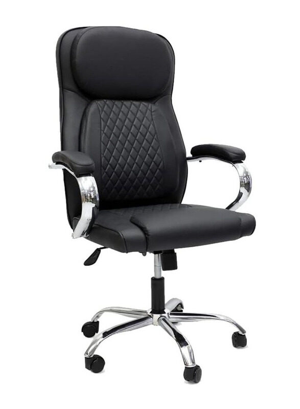 

Karnak Soft Cool PU Leather Office Desk Chair with Wheels and Arms, Black