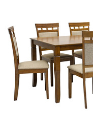 Karnak 6 Seater Modern Wooden Dining Table Set, Walnut