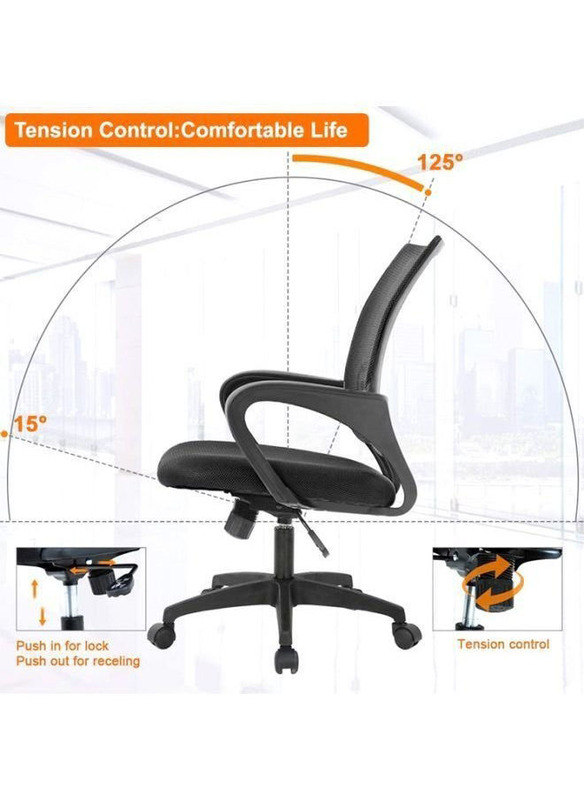 Karnak Executive Adjustable Height Mesh Office Chair with Swivel 360 Degree, Black