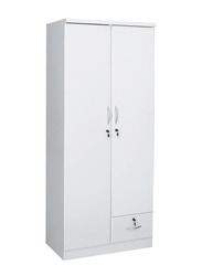 Karnak 2 Door Wooden Modern Wardrobe Cabinet Cupboard, White