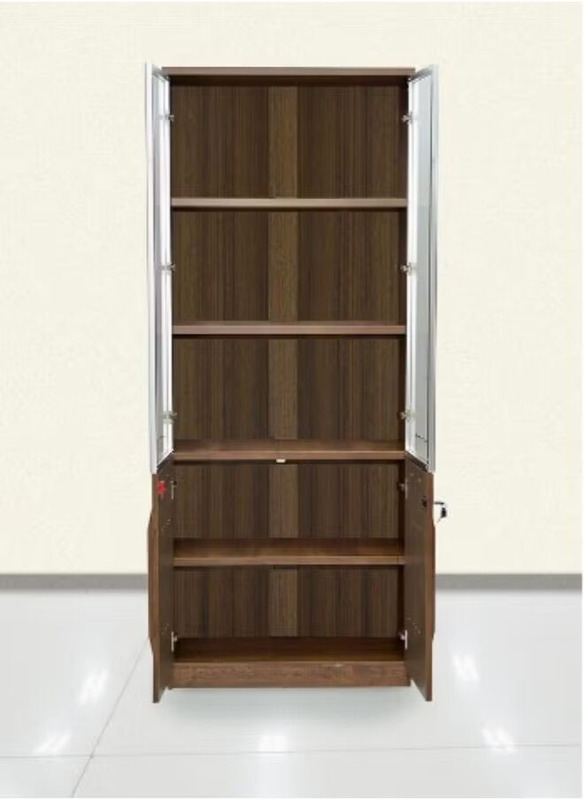 Karnak Wooden Book Shelf Rack Cabinet Cupboard, Brown/White